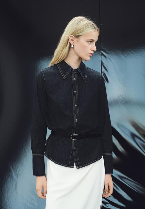 MANGO - Camisa rue - open blue
