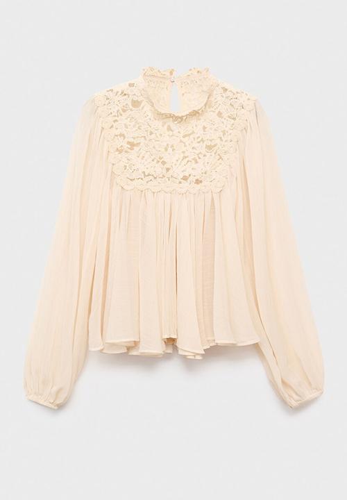 MANGO - Blouse regina -  light beige