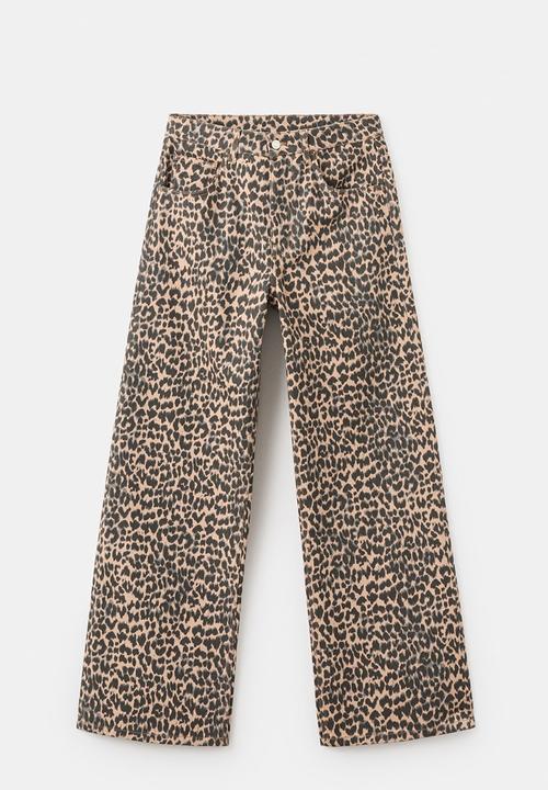 MANGO - Jeans leopard - brown