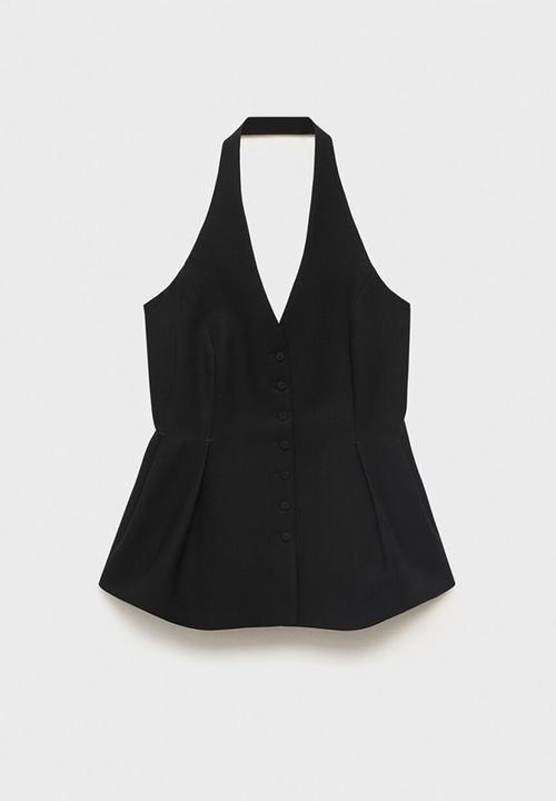 MANGO - Vest miso -  black