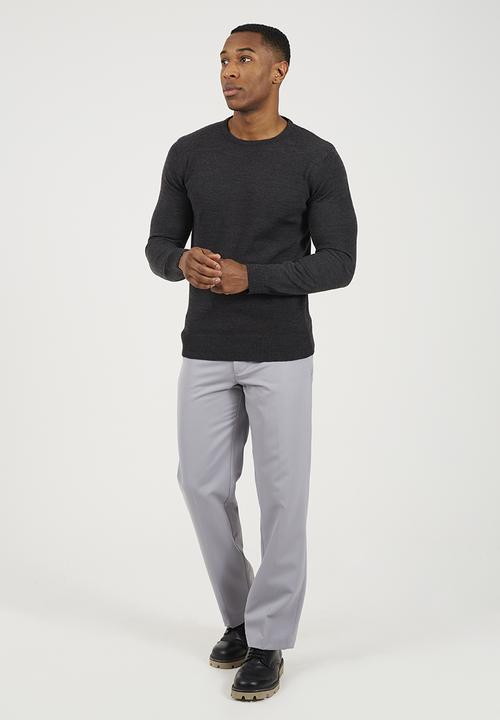 Brave Soul - Crew Neck Jumper - Dark Charcoal Marl
