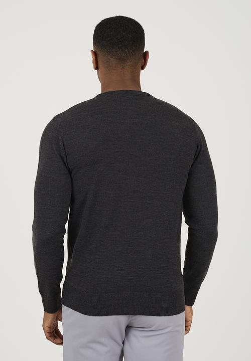 Brave Soul - Crew Neck Jumper - Dark Charcoal Marl
