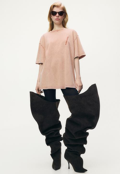 Glenn Martens H&M: Motif-detail t-shirt - peach pink - 1298162003