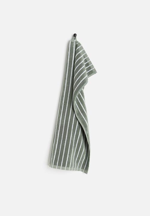 H&M - Striped hand towel - green