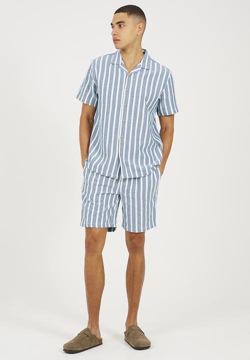 Brave Soul - Collar Shirt - Blue & White