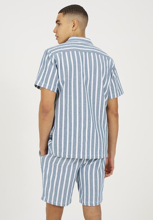 Brave Soul - Collar Shirt - Blue & White