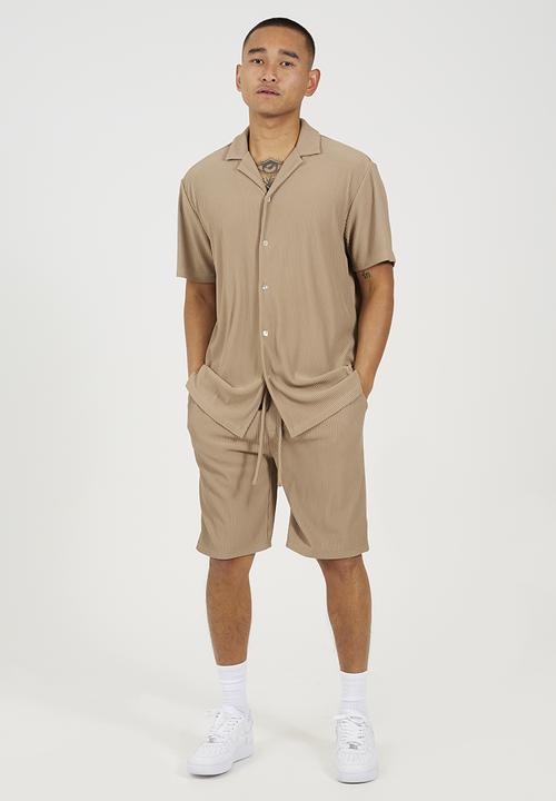 Brave Soul - Revere Collar Shirt - Dark Taupe