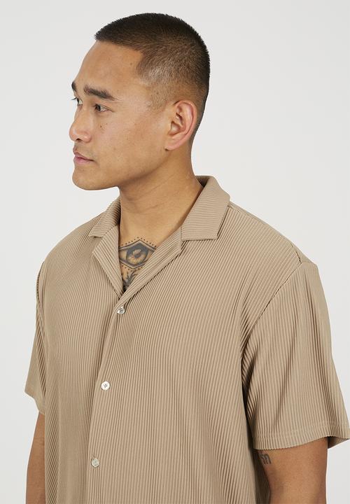 Brave Soul - Revere Collar Shirt - Dark Taupe