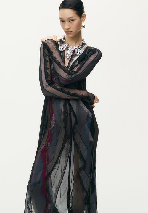 H&M - Glenn Martens H&M: Layered mesh dress - black