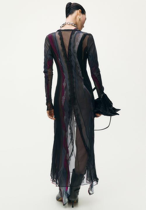 H&M - Glenn Martens H&M: Layered mesh dress - black