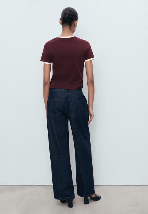MANGO - T-shirt pirti -  dark red