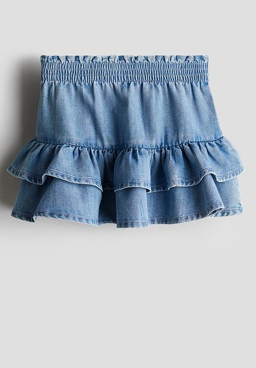 H&M - Tiered denim skirt - denim blue 