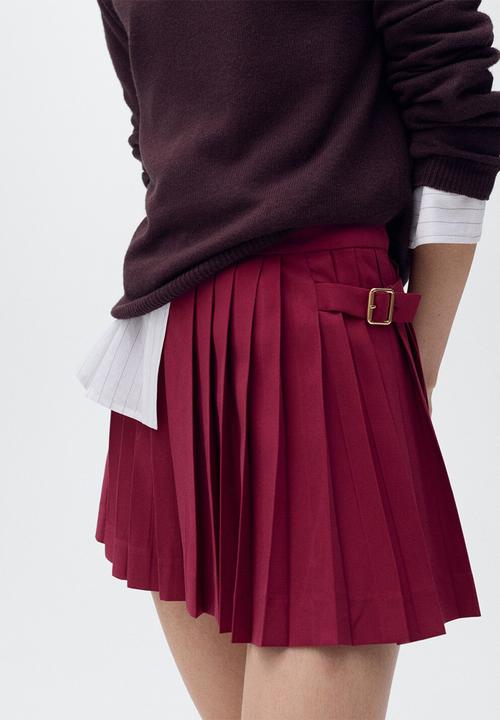 MANGO - Skirt naia-h -  dark red