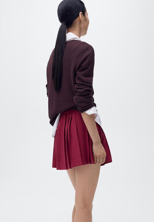 MANGO - Skirt naia-h -  dark red
