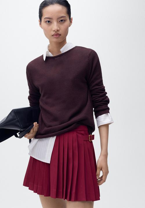 MANGO - Skirt naia-h -  dark red