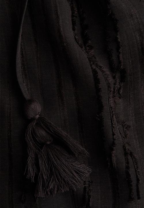 H&M - Frayed kaftan jacket - black
