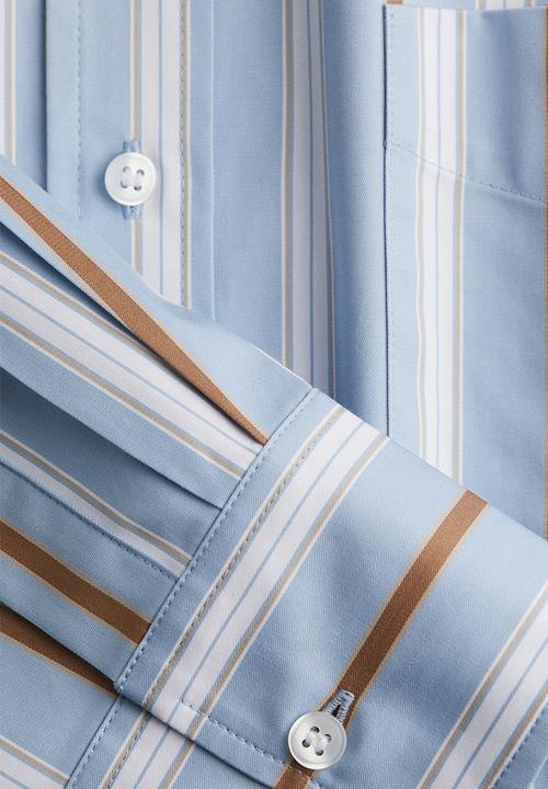 H&M - Poplin shirt - light blue striped