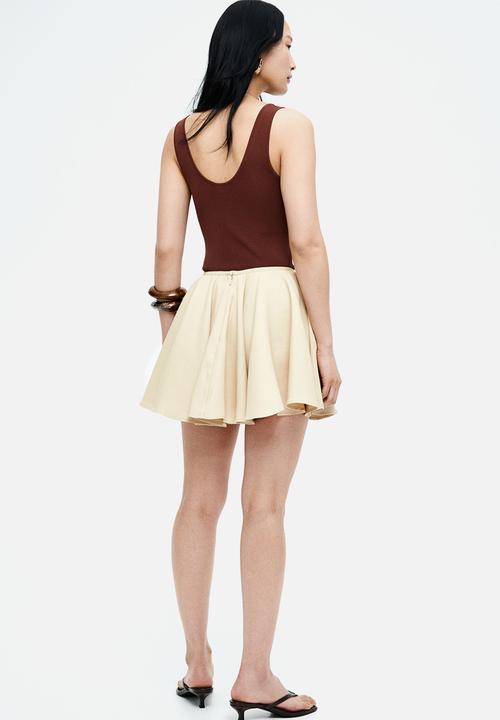 H&M - Circular mini skirt -  light beige 