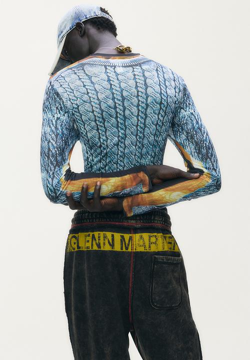 H&M - Glenn Martens H&M: Printed sweatpants - dark brown 