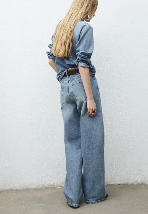 MANGO - Camisa lima - open-blue