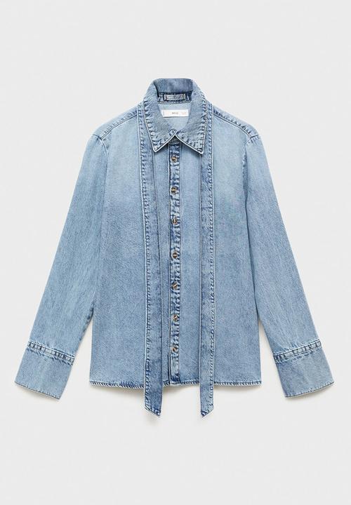 MANGO - Camisa lima - open-blue