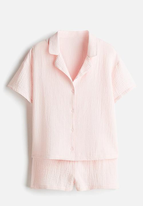 H&M - Cotton muslin pyjamas -  light pink 