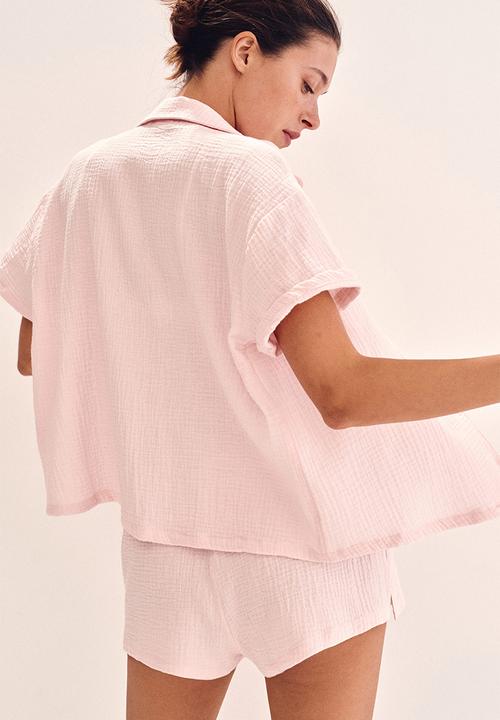 H&M - Cotton muslin pyjamas -  light pink 