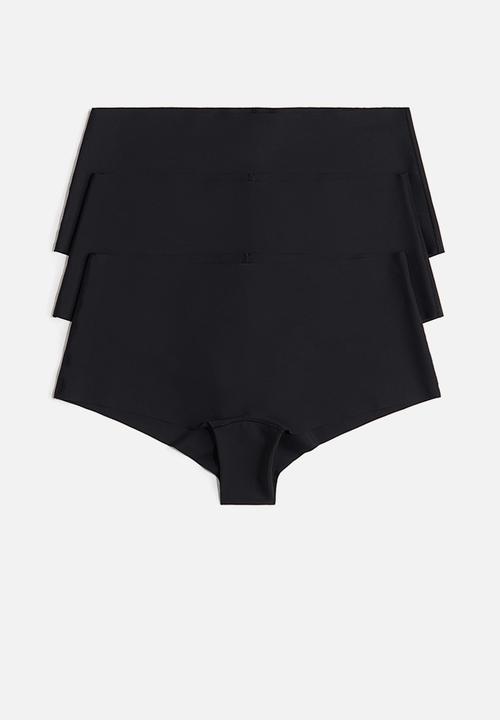 H&M - 3-pack microfibre shortie briefs - black
