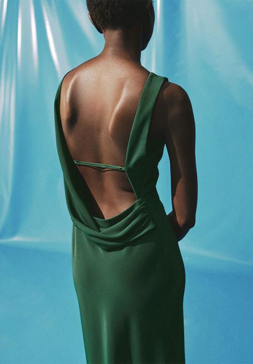 MANGO - Dress steamy -  green