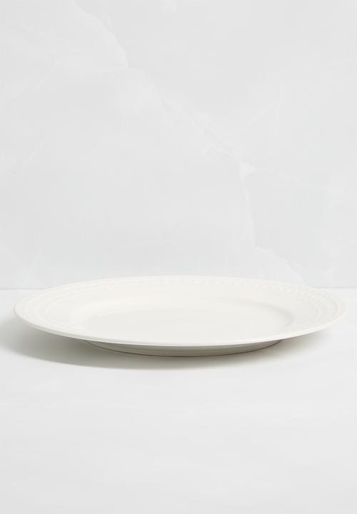 Sixth Floor - Dotty dinner plate set of 4 - White