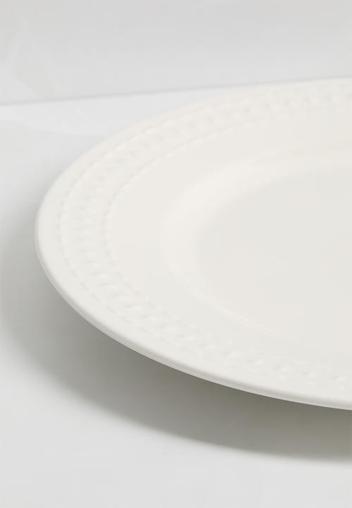 Sixth Floor - Dotty dinner plate set of 4 - White