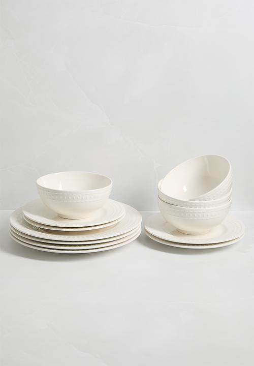 Sixth Floor - Dotty side plate set of 4 - White