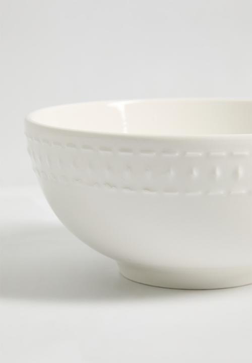 Sixth Floor - Dotty pasta bowl set of 4 - White