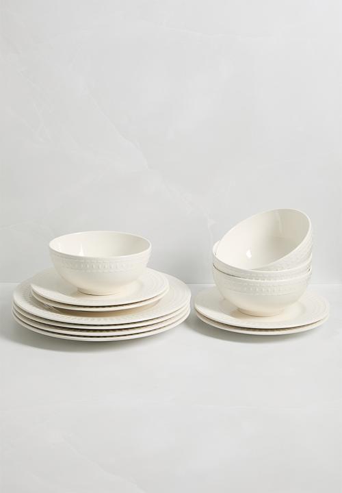 Sixth Floor - Dotty pasta bowl set of 4 - White