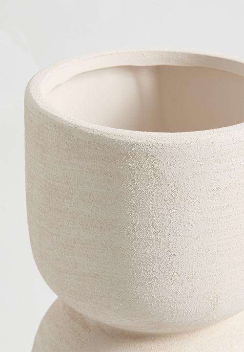 Sixth Floor - Stack stoneware vessel - white
