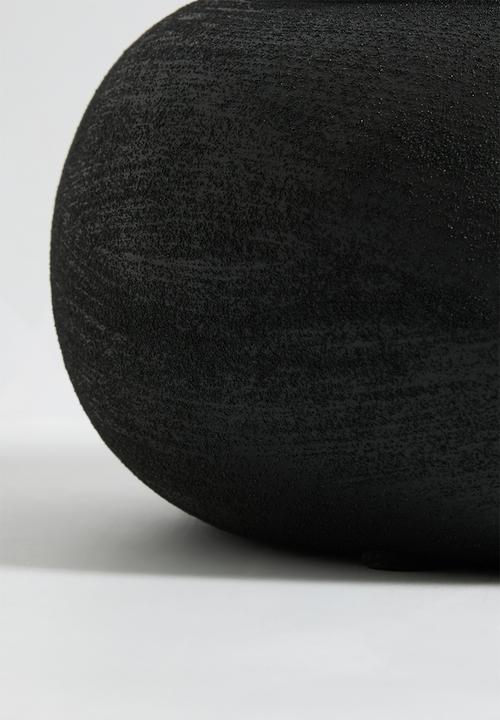 Sixth Floor - Plump stoneware vessel - black