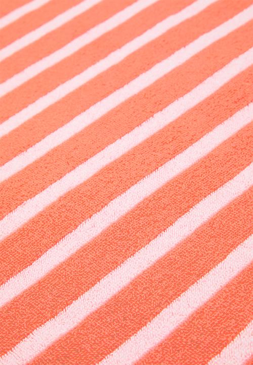 Nortex - Imperial stripe bath sheet - fresh salmon