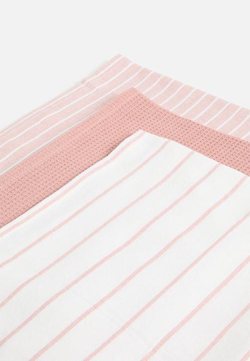 Excellent Houseware - Libby kitchen towel set of 3 - Pink