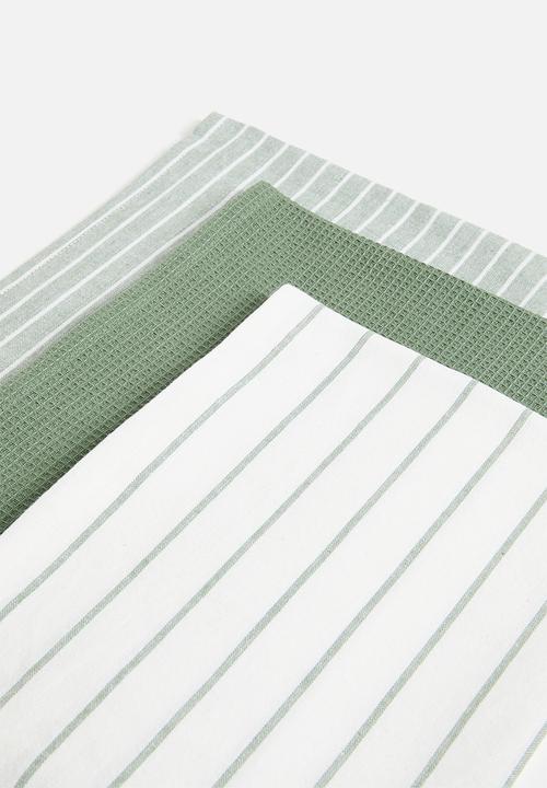 Excellent Houseware - Libby kitchen towel set of 3 - green