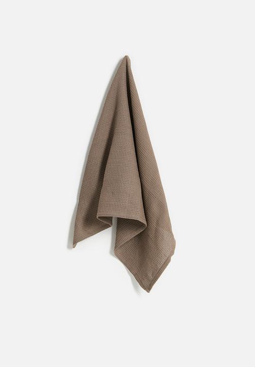 Excellent Houseware - Libby kitchen towel set of 3 - sand