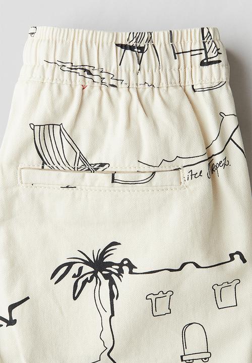 H&M - Cotton twill shorts - cream amalfi