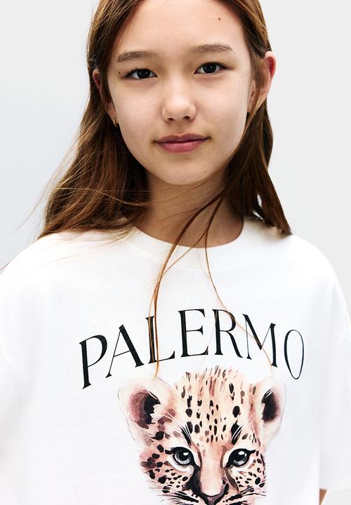 H&M - Oversized cotton T-shirt - white palermo