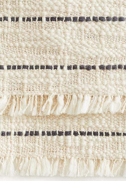 H&M - Textured-weave table runner - light beige striped