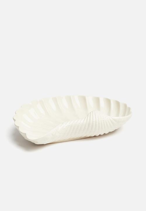 H&M - Large shell-shaped serving bowl - white