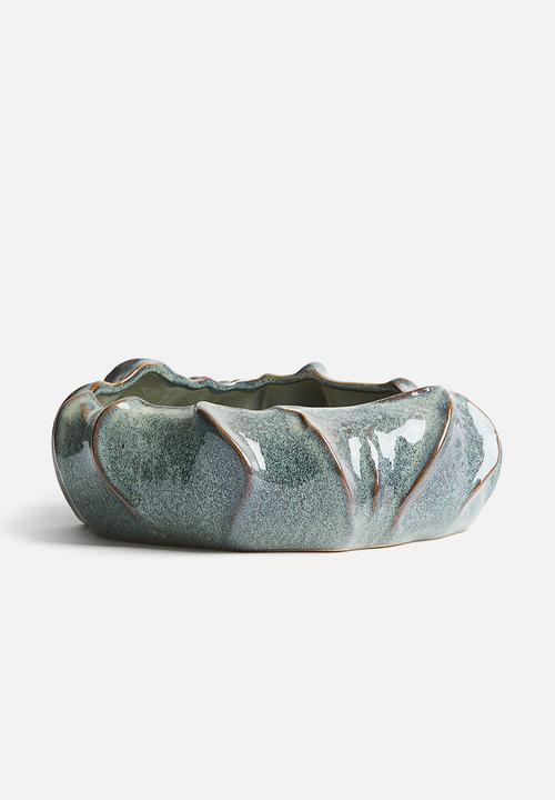 H&M - Large stoneware bowl - turquoise