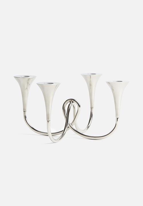 H&M - Metal candelabra - silver-coloured