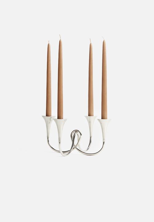 H&M - Metal candelabra - silver-coloured