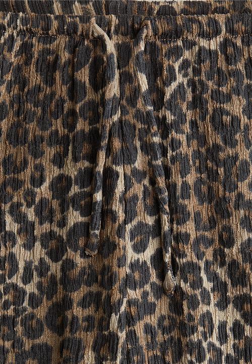 H&M - Textured jersey trousers - beige leopard print