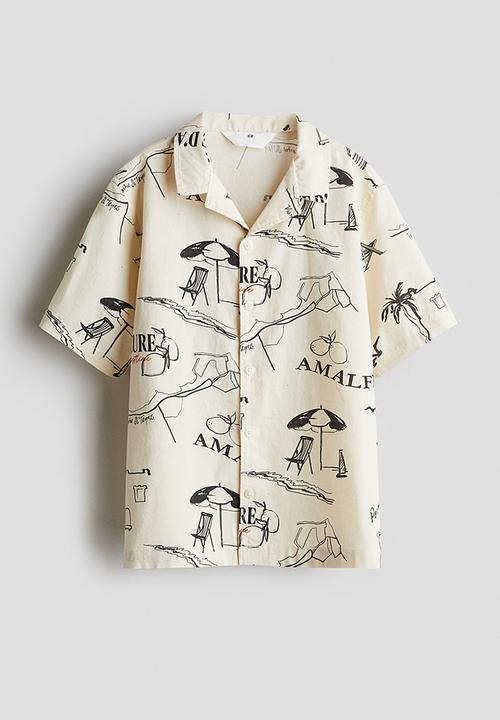 H&M - Cotton resort shirt - cream amalfi
