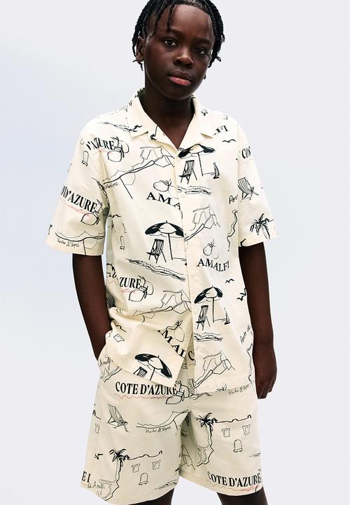 H&M - Cotton resort shirt - cream amalfi